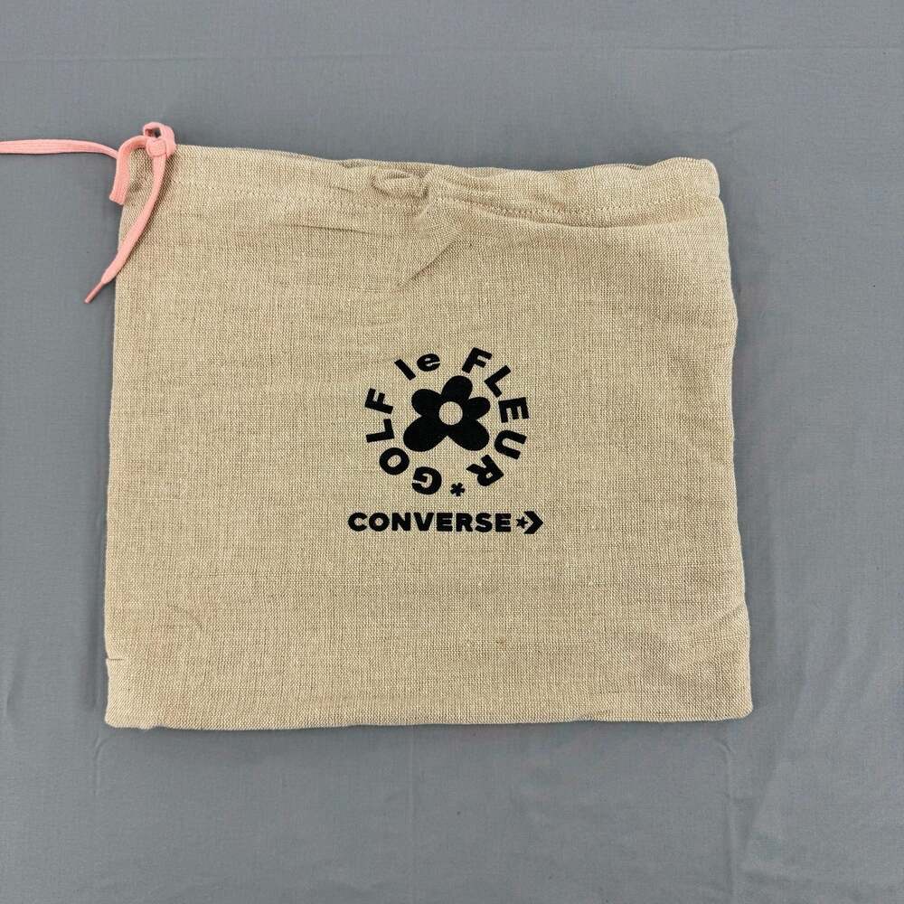 Converse x Golf Le Fleur Burlap Shoe Bag Sack Khaki Black Pink